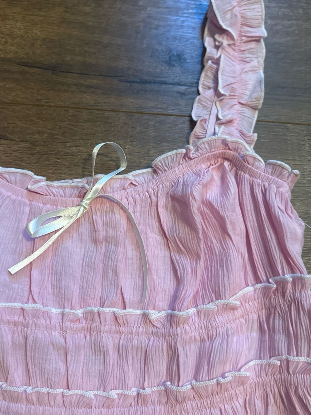 Pink Ruffle Tank Top - Picture 2 of 6